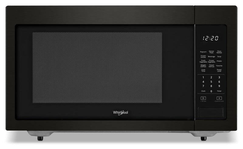 Whirlpool 1.6 cu ft, 21.75 in. Countertop Microwave, 1100 Watts - YWMC30516HV - Countertop Microwave in Black Stainless Steel