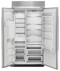 KitchenAid 25.5 Cu. Ft. Built-In Side-by-Side Refrigerator – KBSD602ESS - Refrigerator with Exterior Water/Ice Dispenser in Stainless Steel