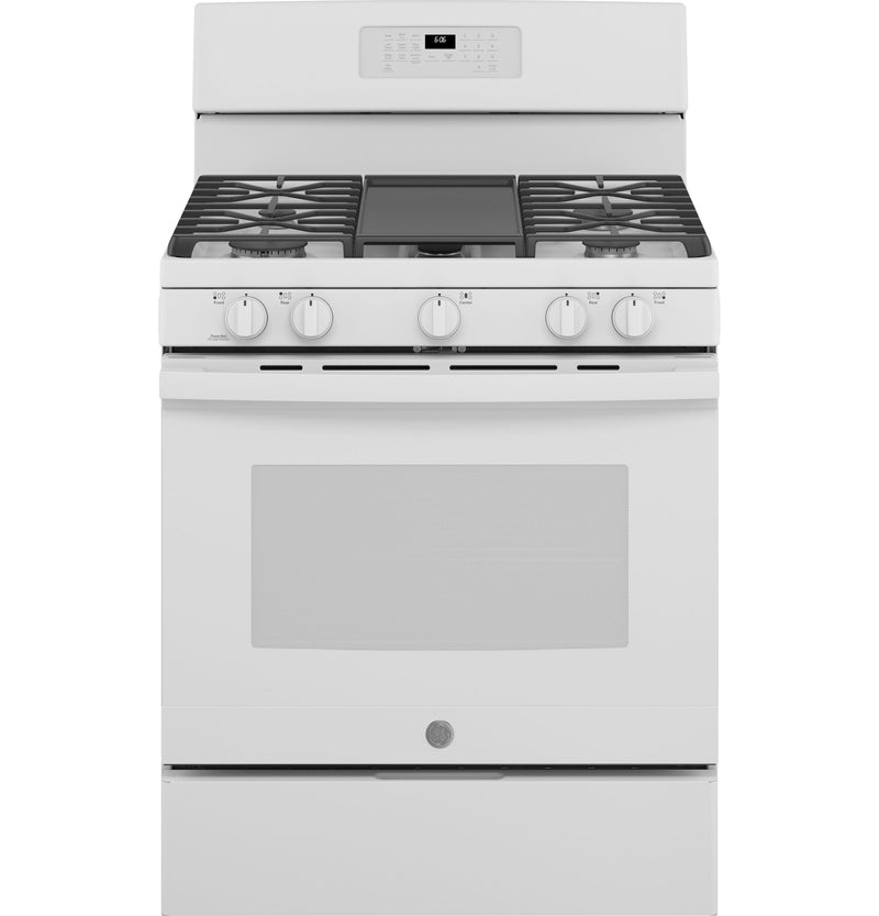 GE 5.0 Cu. Ft. Freestanding Gas Range with Self-Clean - JCGB660DPWW | Cuisinière à gaz amovible GE de 5,0 pi3 avec autonettoyage – JCGB660DPWW | JCGB66PW
