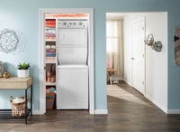 Whirlpool® 4.0 cu.ft Electric Stacked Laundry Center 9 Wash cycles and AutoDry™ - Laundry Centre in White