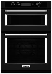 KitchenAid 30” Double Wall Oven with Microwave and Conventional Oven – KOCE500EBS - Double Wall Oven in Black Stainless Steel