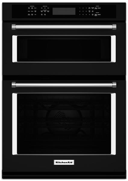 KitchenAid 30” Double Wall Oven with Microwave and Conventional Oven – KOCE500EBS - Double Wall Oven in Black Stainless Steel