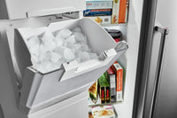 KitchenAid 22.6 Cu. Ft. Counter-Depth Side-by-Side Refrigerator - KRSC703HBS - Refrigerator in Black Stainless Steel with PrintShield Finish