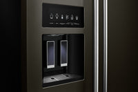KitchenAid 22.6 Cu. Ft. Counter-Depth Side-by-Side Refrigerator - KRSC703HBS - Refrigerator in Black Stainless Steel with PrintShield Finish