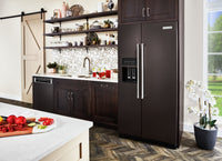 KitchenAid 22.6 Cu. Ft. Counter-Depth Side-by-Side Refrigerator - KRSC703HBS - Refrigerator in Black Stainless Steel with PrintShield Finish