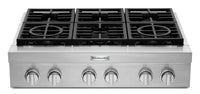 KitchenAid 36'' 6-Burner Commercial-Style Gas Range Top - KCGC506JSS - Range Top in Stainless Steel 