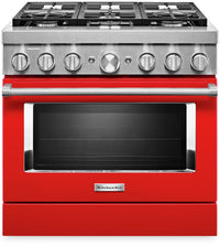 KitchenAid 36" Smart Commercial-Style Dual Fuel Range - KFDC506JPA|Cuisinière hybride intelligente KitchenAid de 36 po de style commercial - KFDC506JPA|KFDC506A