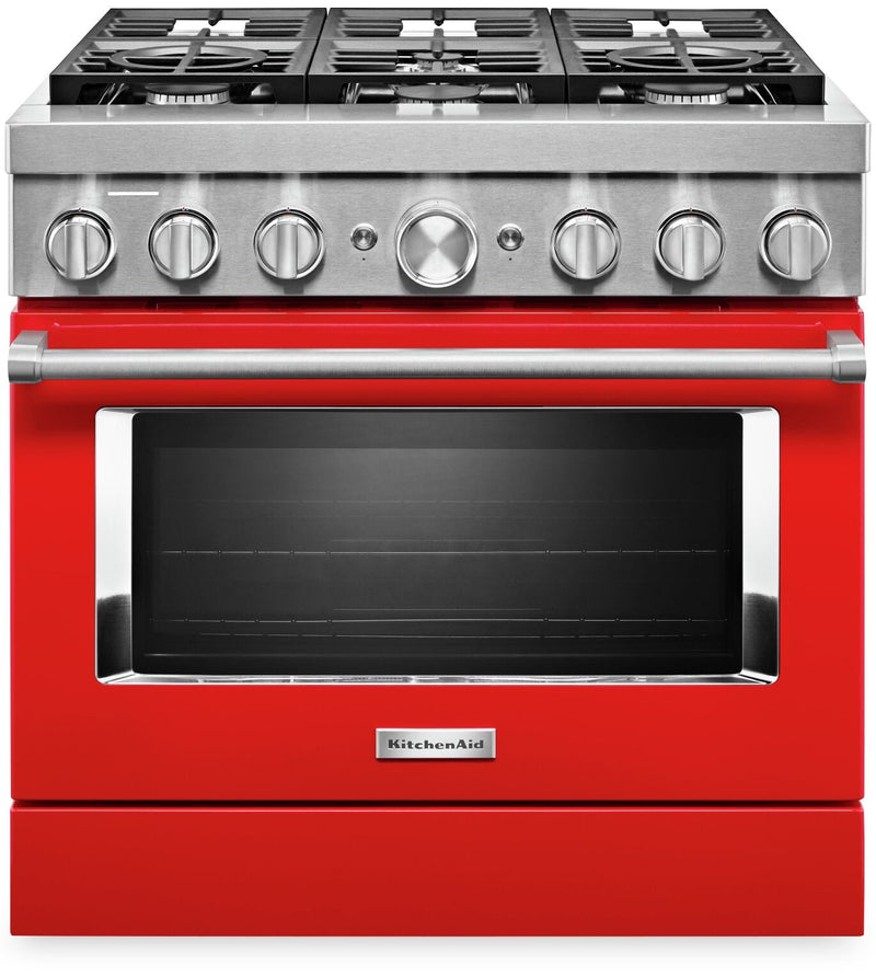 KitchenAid 36" Smart Commercial-Style Dual Fuel Range - KFDC506JPA|Cuisinière hybride intelligente KitchenAid de 36 po de style commercial - KFDC506JPA|KFDC506A