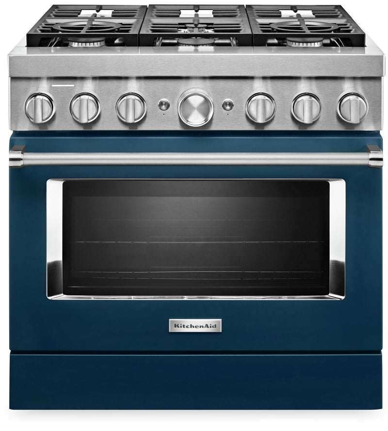 KitchenAid 36" Smart Commercial-Style Dual Fuel Range - KFDC506JIB|Cuisinière hybride intelligente KitchenAid de 36 po de style commercial - KFDC506JIB|KFDC506I