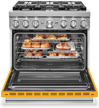 KitchenAid 36'' Smart Commercial-Style Gas Range - KFGC506JYP - Gas Range in Yellow Pepper