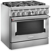 KitchenAid 36" Smart Commercial-Style Gas Range - KFGC506JSS|Cuisinière à gaz intelligente KitchenAid de 36 po de style commercial - KFGC506JSS|KFGC506S