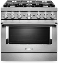 KitchenAid 36" Smart Commercial-Style Dual Fuel Range - KFDC506JSS|Cuisinière hybride intelligente KitchenAid de 36 po de style commercial - KFDC506JSS|KFDC506S
