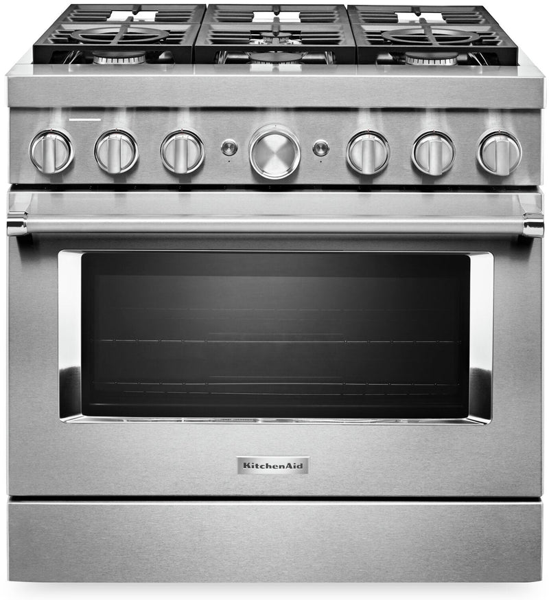 KitchenAid 36" Smart Commercial-Style Dual Fuel Range - KFDC506JSS|Cuisinière hybride intelligente KitchenAid de 36 po de style commercial - KFDC506JSS|KFDC506S