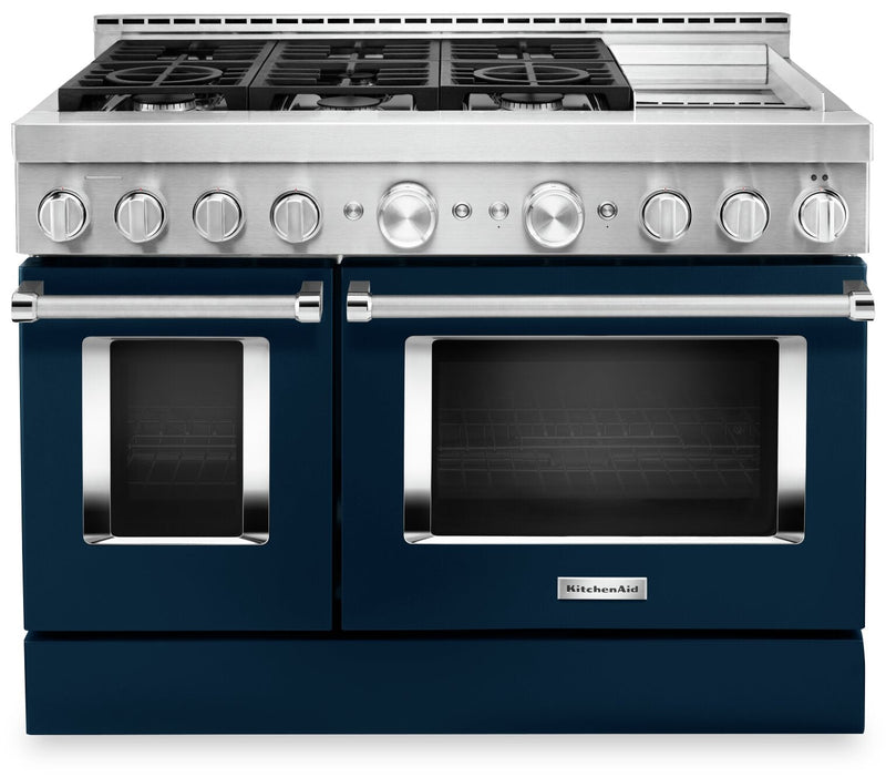 KitchenAid 48" Smart Commercial-Style Gas Range with Griddle - KFGC558JIB|Cuisinière à gaz intelligente KitchenAid 48 po de style commercial, plaque chauffante - KFGC558JIB|KFGC558I