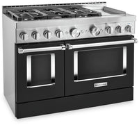 KitchenAid 48" Smart Commercial-Style Gas Range with Griddle - KFGC558JBK|Cuisinière à gaz intelligente KitchenAid 48 po de style commercial, plaque chauffante - KFGC558JBK|KFGC558K