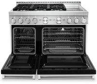 KitchenAid 48" Smart Commercial-Style Dual Fuel Range with Griddle - KFDC558JBK|Cuisinière hybride intelligente KitchenAid 48 po de style commercial, plaque chauffante - KFDC558JBK|KFDC558K