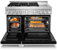KitchenAid 48" Smart Commercial-Style Gas Range with Griddle - KFGC558JBK|Cuisinière à gaz intelligente KitchenAid 48 po de style commercial, plaque chauffante - KFGC558JBK|KFGC558K