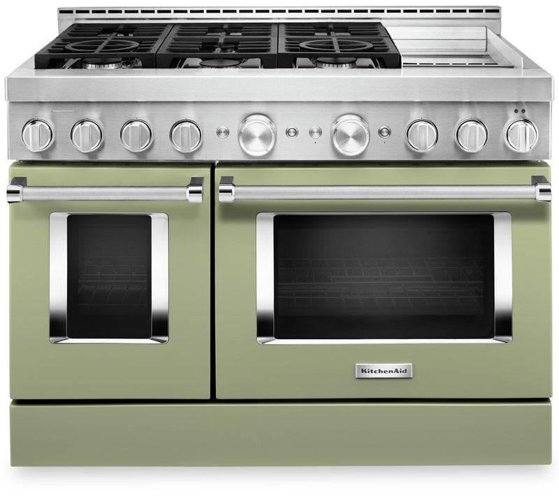 KitchenAid 48" Smart Commercial-Style Dual Fuel Range with Griddle - KFDC558JAV|Cuisinière hybride intelligente KitchenAid 48 po de style commercial, plaque chauffante - KFDC558JAV|KFDC558V