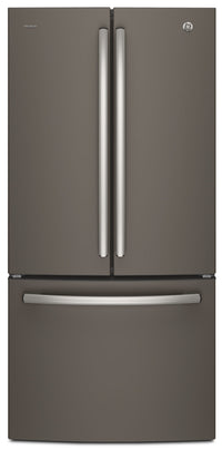 GE Profile 24.5 Cu. Ft. French-Door Refrigerator with Space-saving Icemaker – PNE25NMLKES - Refrigerator with Exterior Water/Ice Dispenser in Slate