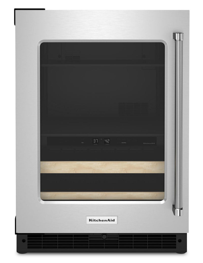 KitchenAid 4.9 Cu. Ft. 14-Bottle Beverage Centre with Left-Swing Door - KUBL214KSB | Refroidisseur à boissons KitchenAid 4,9 pi3 14 bouteilles, charnières de porte à gauche - KUBL214KSB | KUBL214S