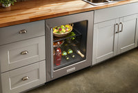 KitchenAid 5.2 Cu. Ft. Under-Counter Refrigerator with Glass Door - KURR214KSB | Réfrigérateur sous le comptoir KitchenAid de 5,2 pi3 avec porte en verre - KURR214KSB | KURR214S