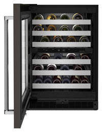 KitchenAid 5 Cu. Ft. 46-Bottle Wine Cellar with Left-Swing Door - KUWL314KBS | Cellier à vin KitchenAid de 5 pi3 pour 46 bouteilles avec charnières de porte à gauche - KUWL314KBS | KUWL314B