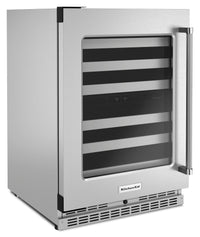 KitchenAid 5 Cu. Ft. 46-Bottle Wine Cellar with Left-Swing Door - KUWL314KSS | Cellier à vin KitchenAid de 5 pi3 pour 46 bouteilles avec charnières de porte à gauche - KUWL314KSS | KUWL314S