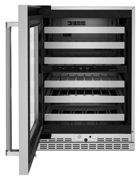 KitchenAid 5 Cu. Ft. 46-Bottle Wine Cellar with Left-Swing Door - KUWL314KSS | Cellier à vin KitchenAid de 5 pi3 pour 46 bouteilles avec charnières de porte à gauche - KUWL314KSS | KUWL314S