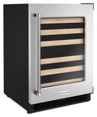 KitchenAid 5 Cu. Ft. 46-Bottle Wine Cellar with Right-Swing Door - KUWR214KSB | Cellier à vin KitchenAid de 5 pi3 pour 46 bouteilles avec charnières de porte à droite - KUWR214KSB | KUWR214S