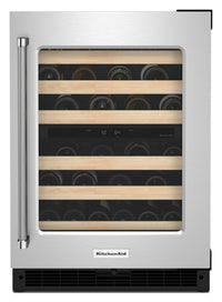 KitchenAid 5 Cu. Ft. 46-Bottle Wine Cellar with Right-Swing Door - KUWR214KSB | Cellier à vin KitchenAid de 5 pi3 pour 46 bouteilles avec charnières de porte à droite - KUWR214KSB | KUWR214S