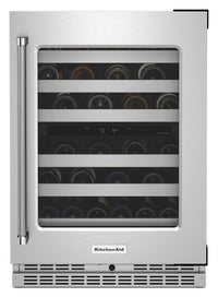KitchenAid 5 Cu. Ft. 46-Bottle Wine Cellar with Right-Swing Door - KUWR314KSS | Cellier à vin KitchenAid de 5 pi3 pour 46 bouteilles avec charnières de porte à droite - KUWR314KSS | KUWR314S