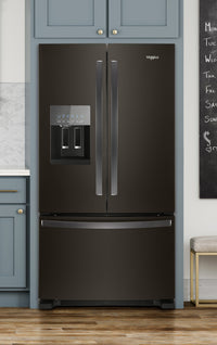 Whirlpool 25 Cu. Ft. French-Door Refrigerator in Fingerprint-Resistant Stainless Steel – WRF555SDHV - Refrigerator in Black Stainless Steel