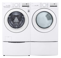 LG 5.2 Cu. Ft. Front-Load Washer and 7.4 Cu. Ft. Electric Dryer - White | Laveuse à chargement frontal de 5,2 pi³ et sécheuse électrique de 7,4 pi³ de LG - blanches | LGFL3400