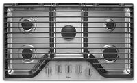Whirlpool® 36-inch 5 Burner Gas Cooktop with EZ-2-Lift™ Hinged Cast-Iron Grates - WCG97US6HS - Gas Cooktop in Stainless Steel