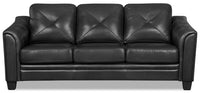 Andi Leather-Look Fabric Sofa - Black|Sofa Andi en tissu d'apparence cuir - noir|ANDIBKSF