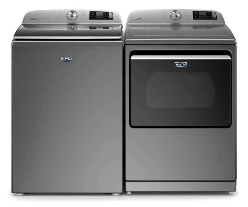 Maytag 6.0 Cu. Ft. Smart Washer and 7.4 Cu. Ft. Electric Dryer with Steam - Metallic Slate|Laveuse intelligente 6,0 pi³ et sécheuse électrique 7,4 pi³ Maytag avec vapeur -ardoise métallique|MATL723C