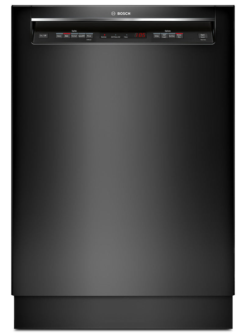 Bosch 300 Series Recessed Handle Built-In Dishwasher – SHEM63W56N - Dishwasher in Black
