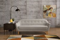 Calla Linen-Look Fabric Sofa - Light Grey|Sofa Calla en tissu d'apparence lin - gris pâle|CALLLGSF