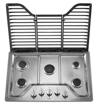 Whirlpool® 36-inch 5 Burner Gas Cooktop with EZ-2-Lift™ Hinged Cast-Iron Grates - WCG97US6HS - Gas Cooktop in Stainless Steel