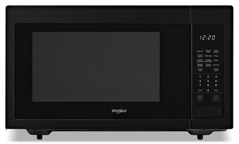 Whirlpool 1.6 cu ft, 21.75 in. Countertop Microwave, 1100 Watts - Countertop Microwave in Black