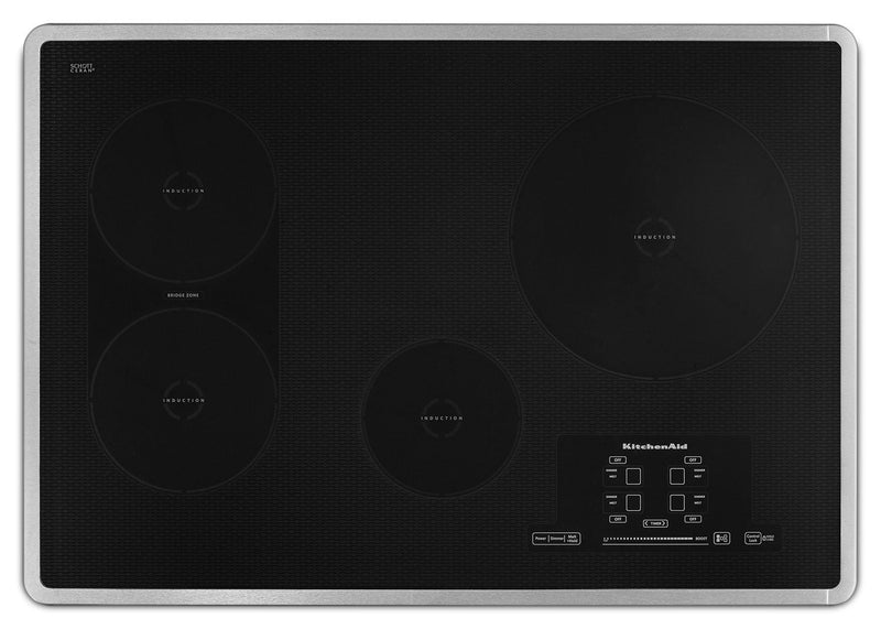KitchenAid 30'' Electric Induction Cooktop – KICU509XSS - Electric Cooktop in Stainless Steel/Black