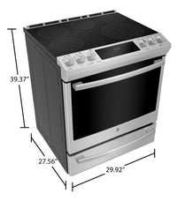 GE Profile 5.3 Cu. Ft. Electric Range with True European Convection - PCS940YMFS | Cuisinière électrique GE ProfileMC de 5,3 pi3 avec convection européenne véritable - PCS940YMFS/AC | PCS940FS