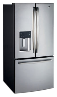 GE 23.8 Cu. Ft. French-Door Refrigerator with Space-Saving Icemaker – PFE24HSLKSS|Réfrigérateur GE de 23,8 pi³ à portes françaises avec machine à glaçons – PFE24HSLKSS|PFE24KSS
