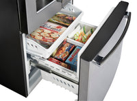 GE 23.8 Cu. Ft. French-Door Refrigerator with Space-Saving Icemaker – PFE24HSLKSS|Réfrigérateur GE de 23,8 pi³ à portes françaises avec machine à glaçons – PFE24HSLKSS|PFE24KSS