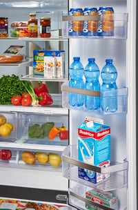GE 23.8 Cu. Ft. French-Door Refrigerator with Space-Saving Icemaker – PFE24HSLKSS|Réfrigérateur GE de 23,8 pi³ à portes françaises avec machine à glaçons – PFE24HSLKSS|PFE24KSS