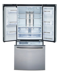 GE 23.8 Cu. Ft. French-Door Refrigerator with Space-Saving Icemaker – PFE24HSLKSS|Réfrigérateur GE de 23,8 pi³ à portes françaises avec machine à glaçons – PFE24HSLKSS|PFE24KSS