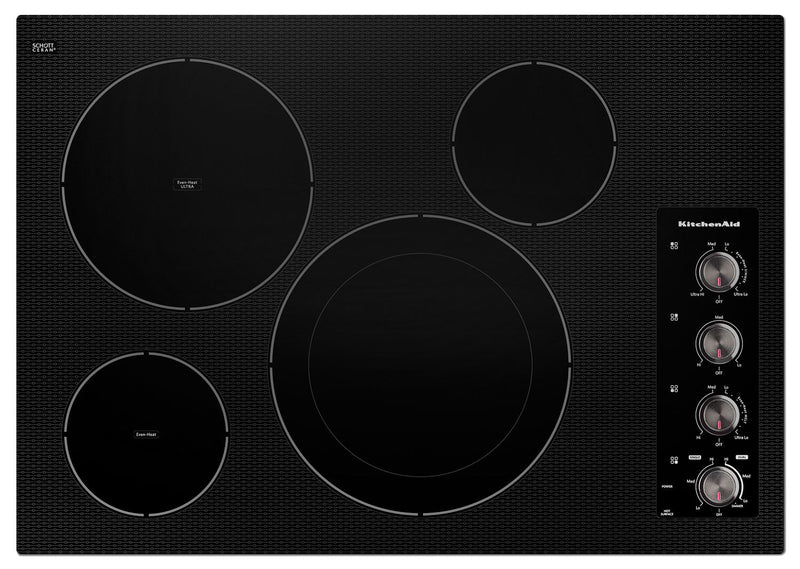 KitchenAid 30" Electric Cooktop with 4 Radiant Elements - Black - Electric Cooktop in Black