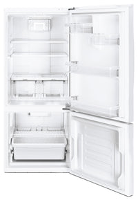 GE 20.9 Cu. Ft. Bottom-Freezer Refrigerator – GBE21AGKWW - Refrigerator in White