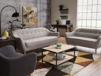 Calla Linen-Look Fabric Loveseat - Light Grey | Causeuse Calla en tissu d'apparence lin - gris pâle | CALLLGLV