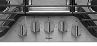 Whirlpool® 36-inch 5 Burner Gas Cooktop with EZ-2-Lift™ Hinged Cast-Iron Grates - WCG97US6HS - Gas Cooktop in Stainless Steel